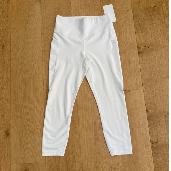 Athleta Leggings Interval Stash 7/8 Size M White - Picture 1 of 6